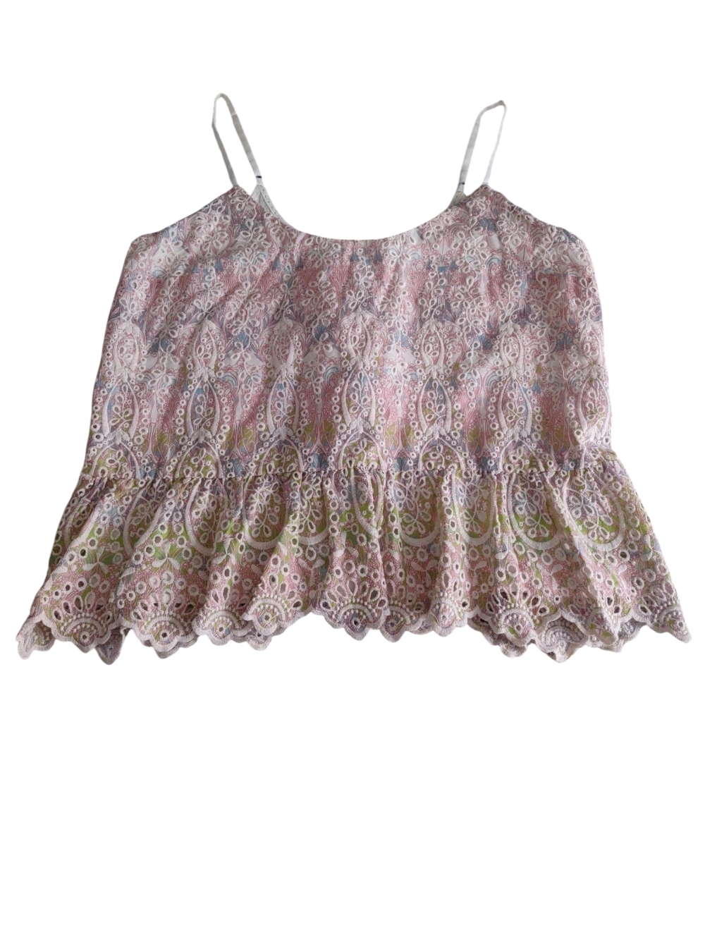 Feather Bone Anthropologie Size 4 Eyelet Open Back Top